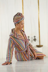 Terry Rainbow Pom Pom Robe
