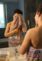 Luma Handwoven Rainbow Pom Pom Terry Towel