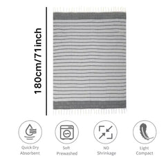 Black \ Gray Bath and Beach Towel - Throw Blanket