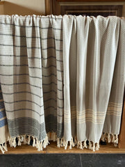 W Design Gray , Organic Turkish Cotton Bath and Beach Towel