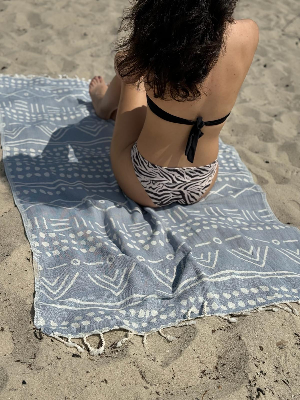 Ethnic Neutral Design Turkish Beach and Bath Towel