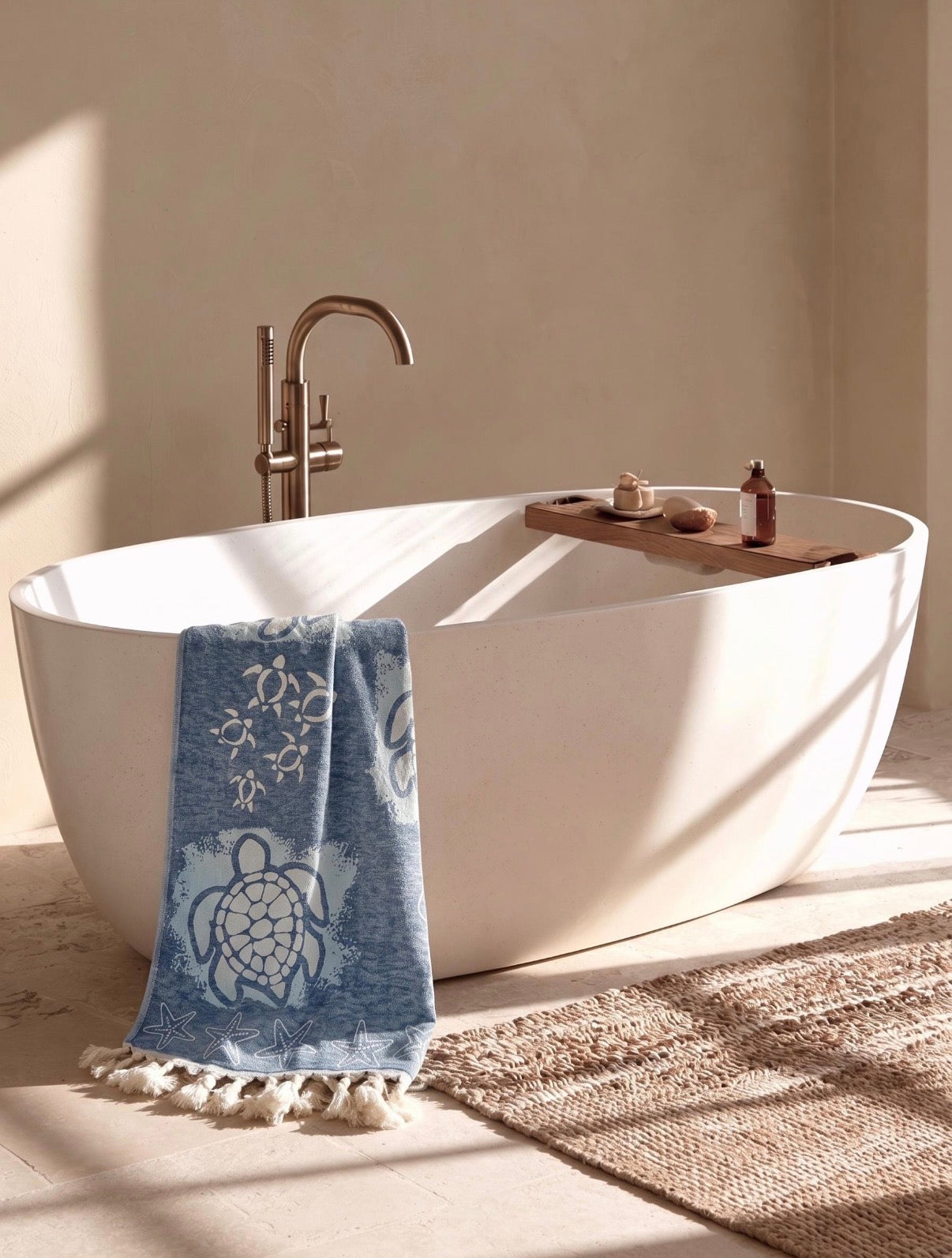 Sea Turtle Design Turkish Beach Towel