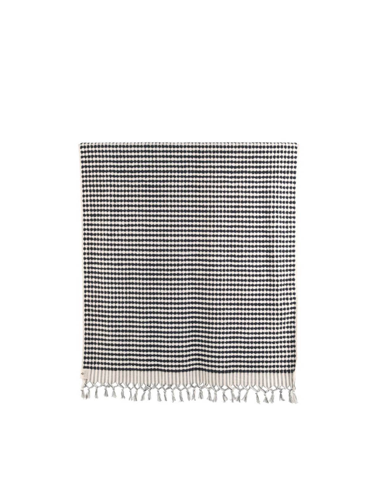 Luma Handwoven Black and White Pom Pom Terry Towel