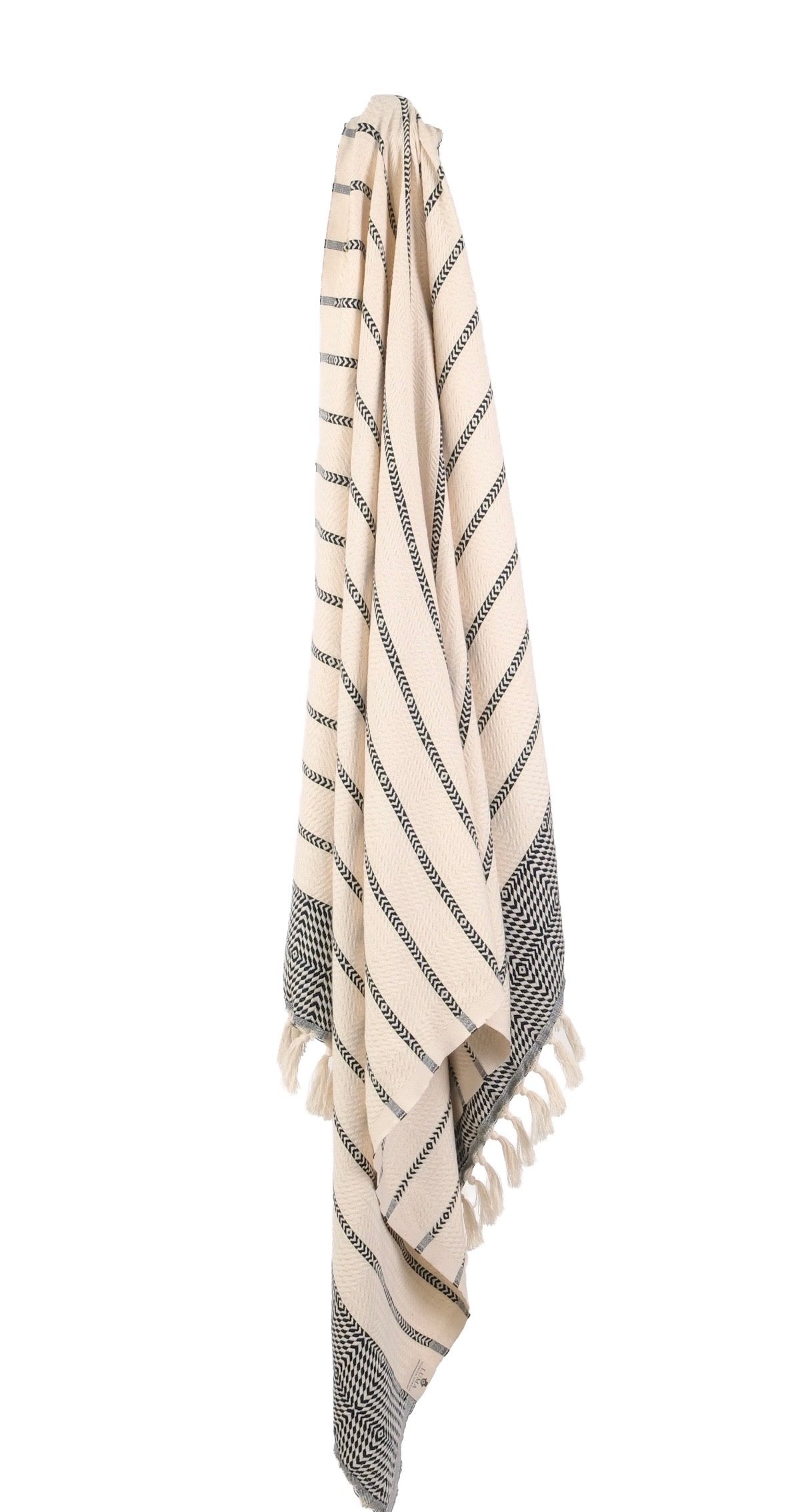 Z Crem and Black Bath Towel- Blanket - Beach Towel