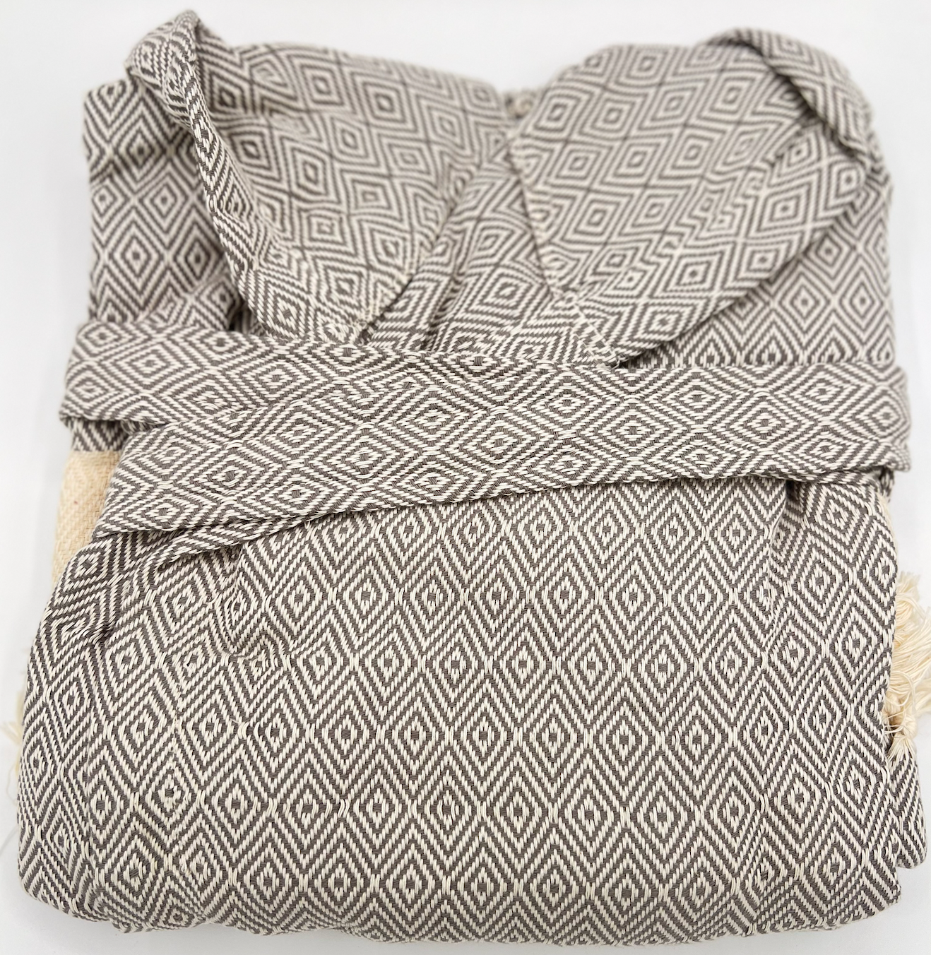Unisex - Diamond design, Organic Turkish Cotton Robe