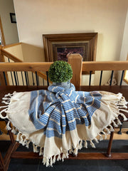 Z Design Blue , Organic Turkish Cotton Bath and Beach Towel